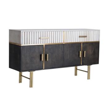 Estila Art-deco luxusná komoda Glees z mangového dreva so zlatými prvkami 153cm obrázok