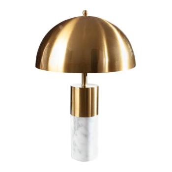 Estila Art-deco luxusná stolná lampa Jaspeado s mramorovou podstavou a zlatým tienidlom 52cm obrázok