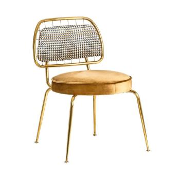Estila Art-deco luxusná zlatá jedálenská stolička Brilon so zamatovým čalúnením 78cm obrázok