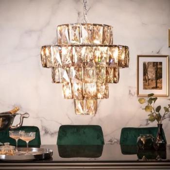 Estila Art-deco luxusný kryštálový luster Leontin zo skla a kovu 50cm obrázok