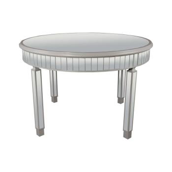 Estila Art-deco luxusný okrúhly zrkadlový jedálenský stôl Padme s priestrannou povrchovou doskou 120cm obrázok