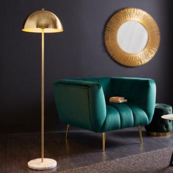 Estila Art deco moderná stojaca lampa Jaspeado v zlatom kovovom prevedení okrúhleho tvaru na mramorovej základni 153cm obrázok