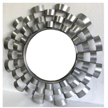 Estila Art-deco okrúhle nástenné zrkadlo Eva s dizajnovým kovovým rámom 74cm obrázok