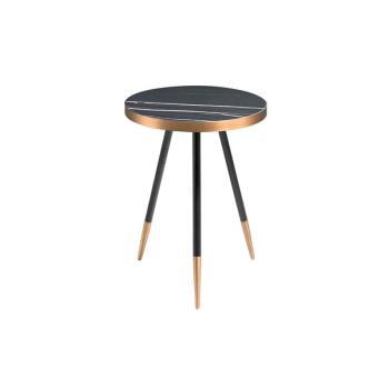 Estila Art-deco okrúhly príručný stolík Forma Moderna čierny mramor 56cm obrázok