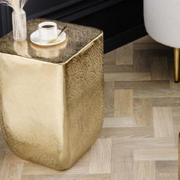 Estila Art deco príručný stolík Tepanya z kovu zlatý 45cm obrázok