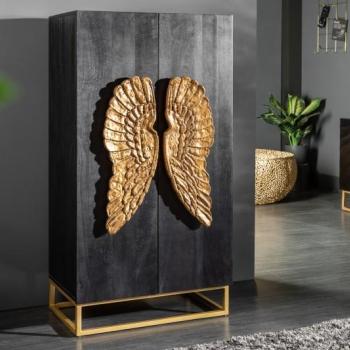 Estila Art-deco šatníková skriňa Seraphic s anjelskými krídlami z masívneho dreva 140cm obrázok