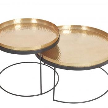 Estila Art-deco set okrúhlych konferenčných stolíkov Elements zlatá 57cm obrázok