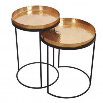 Estila Art-deco set okrúhlych príručných stolíkov Elements zlatá 53cm obrázok