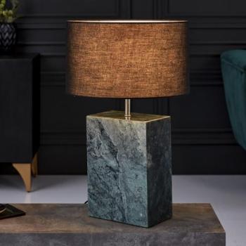 Estila Art deco stolná lampa Miracul v zelenom prevedení s mramorovou obdĺžnikovou podstavou 55cm obrázok