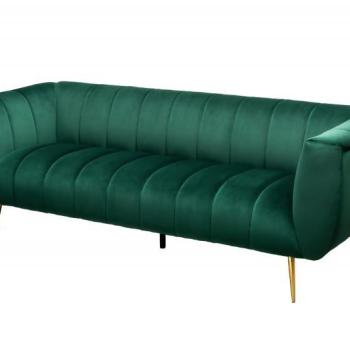 Estila Art-deco zamatová sedačka Vermont v zelenom prešívanom poťahu 225cm obrázok