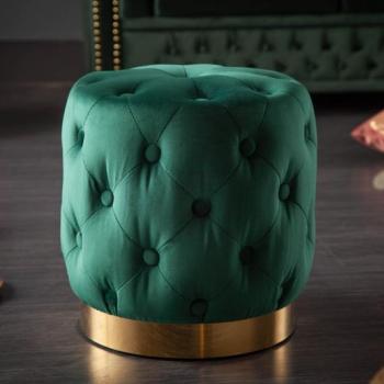 Estila Baroková dizajnová smaragdová taburetka Modern Barock so zamatovým poťahom 38cm obrázok