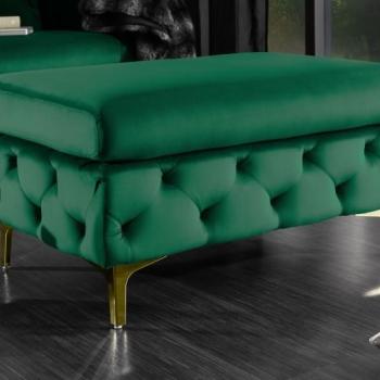 Estila Baroková luxusná taburetka Modern Barock so smaragdovozeleným poťahom a zlatými nožičkami 90cm obrázok