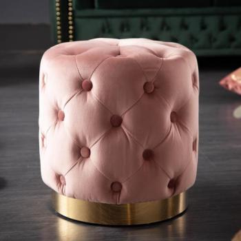 Estila Baroková nadčasová staroružová taburetka Modern Barock so zamatovým poťahom 38cm obrázok