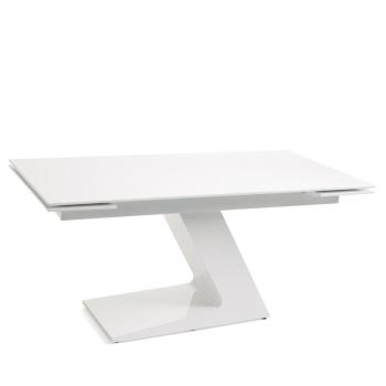 Estila Biely lesklý moderný rozkladací jedálenský stôl VITO 160(220)cm obrázok