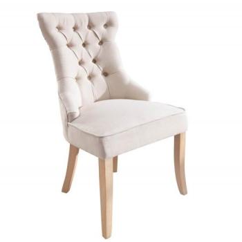 Estila Chesterfield jedálenská stolička Torino s chesterfield prešívaním v bielej farbe a klopadlom 96cm obrázok