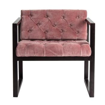 Estila Chesterfield kreslo Alvaro v ružovej farbe 70cm obrázok