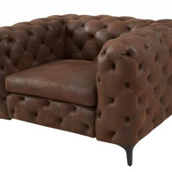Estila Chesterfield kreslo Modern Barock v hnedom poťahu s nožičkami 70cm obrázok