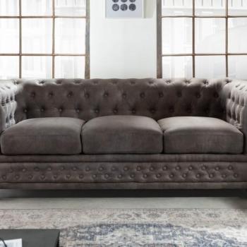 Estila Chesterfield sedačka v sivej farbe Chesterfield Grau 200cm obrázok