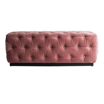 Estila Chesterfield štýlový taburet Alvaro v ružovej farbe 130cm obrázok