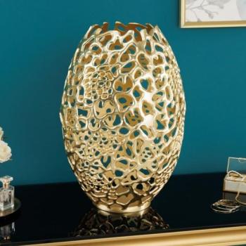 Estila Dizajnová art deco váza Hoja zlatej farby s konštrukciou z kovu 50cm obrázok