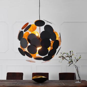 Estila Dizajnová elegantná závesná lampa Infinity čierno-zlatá obrázok