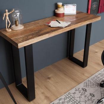 Estila Dizajnová industriálna konzola z masívu Iron Craft 115cm obrázok