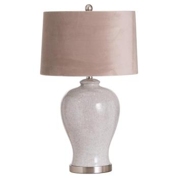 Estila Dizajnová keramická stolná lampa Caneta s jemnou glazúrou a béžovým tienidlom 73cm obrázok