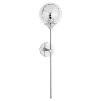 Estila Dizajnová kovová nástenná lampa Globe striebornej farby s dymovým motívom 85cm obrázok