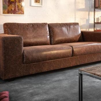 Estila Dizajnová kožená dvoj sedačka Melton 220cm vintage hnedá obrázok