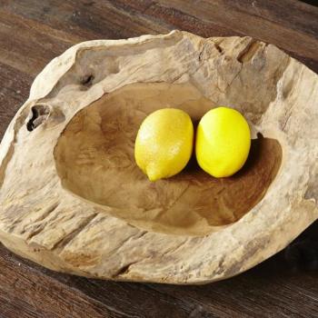 Estila Dizajnová moderná misa na ovocie z masívneho dreva 30cm obrázok