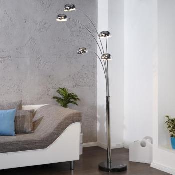 Estila Dizajnová moderná stojaca lampa Five Lights chrómová obrázok