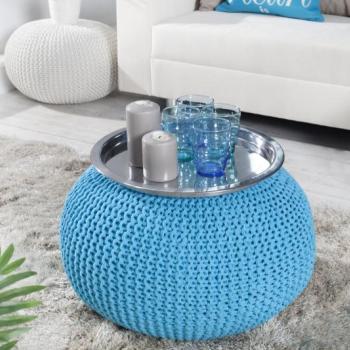 Estila Dizajnová moderná taburetka Stool 50cm tyrkysová obrázok