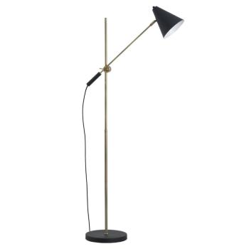 Estila Dizajnová nastaviteľná stojaca lampa čierna/zlatá obrázok