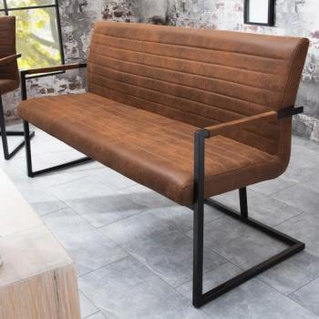 Estila Dizajnová prešívaná lavica Imperial 160cm hnedá obrázok