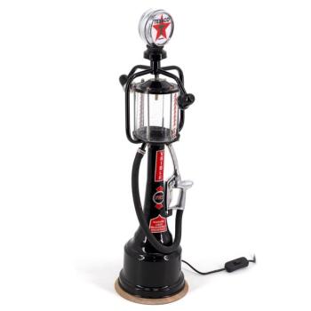 Estila Dizajnová retro stolná lampa Apoca čiernej farby s dekoratívnou benzínovou pumpičkou 68cm obrázok