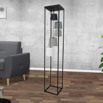 Estila Dizajnová stojaca lampa Levels II čierna/šedá obrázok