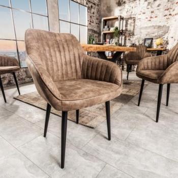Estila Dizajnová stolička Timeless Comfort sivohnedá obrázok
