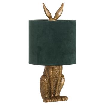 Estila Dizajnová stolná lampa Jarrona Gold s podstavcom v tvare králika a so zeleným tienidlom 50cm obrázok