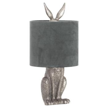 Estila Dizajnová stolná lampa Jarrona Silver s podstavcom v tvare králika a s čiernym tienidlom 50cm obrázok