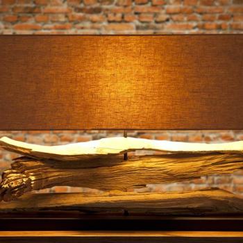 Estila Dizajnová stolná lampa Riverine béžová obrázok