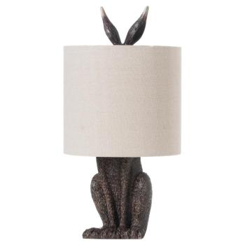 Estila Dizajnová stolná lampa Zajac Ušiak v hnedej farbe s off white bielym tienidlom 50cm obrázok