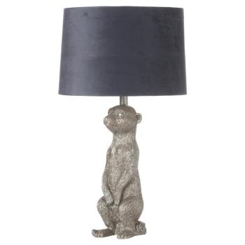 Estila Dizajnová strieborná stolná lampa Surikata Morris so sivým tienidlom 67cm obrázok