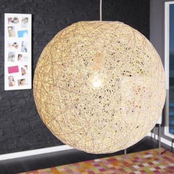 Estila Dizajnová štýlová závesná lampa Cocoon biela 45cm obrázok