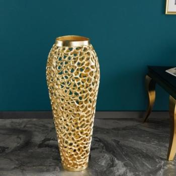 Estila Dizajnová váza Hoja v art deco štýle s kovovou konštrukciou zlatej farby 65cm obrázok