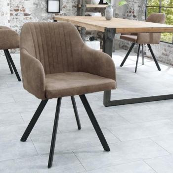 Estila Dizajnová vintage stolička Lucca taupe obrázok