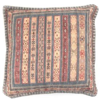 Estila Dizajnový etno vankúš Imre Red z bavlny s fareným ornamentálnym zdobením 45cm obrázok