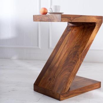 Estila Dizajnový jedinečný príručný stolík Sheesham 45cm obrázok