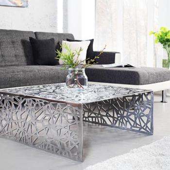 Estila Dizajnový konferenčný stolík IDEAL 60cm strieborný obrázok