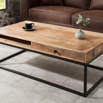 Estila Dizajnový konferenčný stolík z masívu Steele Craft 100cm obrázok