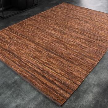 Estila Dizajnový moderný koberec Rhys II obdĺžnikového tvaru z kože a konope hnedej farby 230cm obrázok